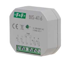 Przekaźnik bistabilny F&F BIS-416 2x8A 2NO/NC 230V AC dwukanałowy do puszki fi 60 - wysyłka w 24h