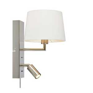 Markslojd Como 108596 kinkiet lampa ścienna 2x40W E14+LED biały/srebrny