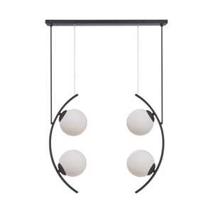 Zuma Line Helix 5016 lampa wisząca zwis nowoczesna belka ball kule szklane klosze 2x8W E14 biała/czarna
