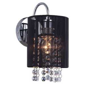 Kinkiet Italux Lana MBM1787/1 BK z kryształami lampa ścienna 1x40W E14 czarny