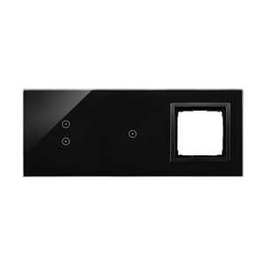 Panel dotykowy Kontakt-Simon Touch DSTR3310/75 S54 3 moduły, 2 pola dotykowe pionowe + 1 pola dotykowe + 1 otwór na osprzęt S54, wulkaniczna lawa