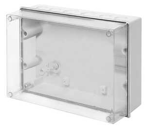 Puszka natynkowa Elektro-Plast Nasielsk Carbo-Box 0253-10 hermetyczna z szyną 213x303x125mm IP55 szara/transparentna