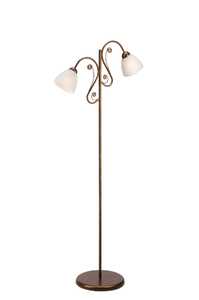 Lamkur Emilio 25384 lampa stojąca podłogowa 2x60W E27 brązowa/biała