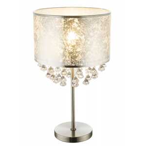 Globo Amy I 15188T3 Lampa lampka stołowa 1x60W E27 satynowa/srebrna - wysyłka w 24h