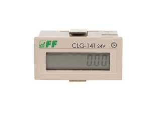 Licznik czasu pracy F&F CLG-14T-24V 5-60V AC/DC bez przycisku Reset tablicowy 48x24mm