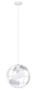 Krislamp Globe KR275-1L lampa wisząca zwis 1x40W E27 biała - wysyłka w 24h