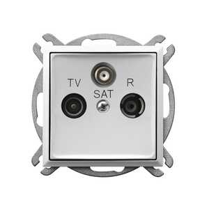 Gniazdo antenowe Ospel Aria GPA-USP/m/00 RTV-SAT przelotowe białe