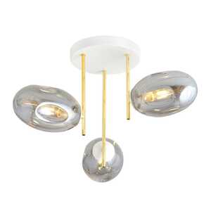 Emibig Argo 1277/3 plafon lampa sufitowa 3x10W E14 dymiony/złoty