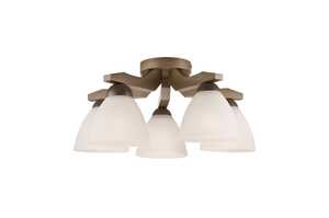 Lamkur Adriano 27487 plafon lampa sufitowa 5x60W E27 drewniany/biały