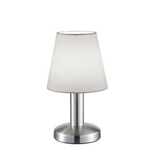 Trio Mats II 599700101 lampa stołowa lampka 1x40W E14 srebrna/biała