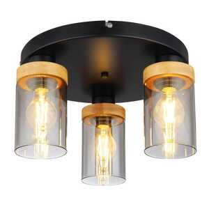 Globo Finca 15557-3D plafon lampa sufitowa 3x40W E27 dymiony/drewniany