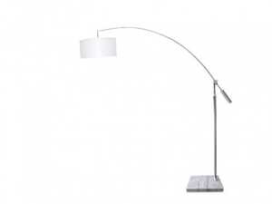 Azzardo Bianca TS AZ0005 06112F-CH Lampa stojąca podłogowa 1x60W E27 biała / chrom + żarówka LED za 1 zł GRATIS!