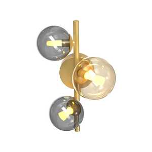 Zuma Line Villa MB5918-3-EGN kinkiet lampa ścienna nowoczesny kule 3x3,5W G9 złoty/bursztynowy