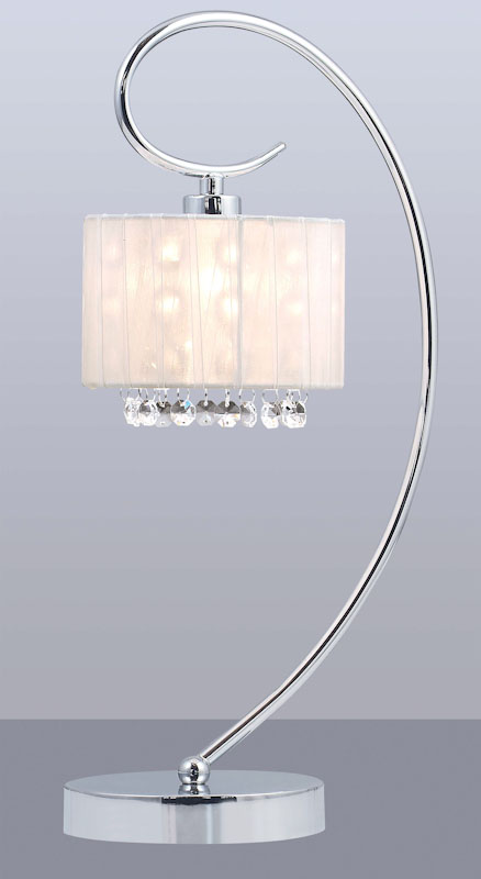 Фото - Настільна лампа Italux Lampa stołowa  Span MTM1583/1 WH 1x40W E14 chrom/kryształ/biała 